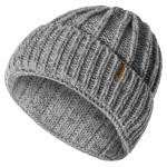 Pletená čepice FLARIN světle šedá