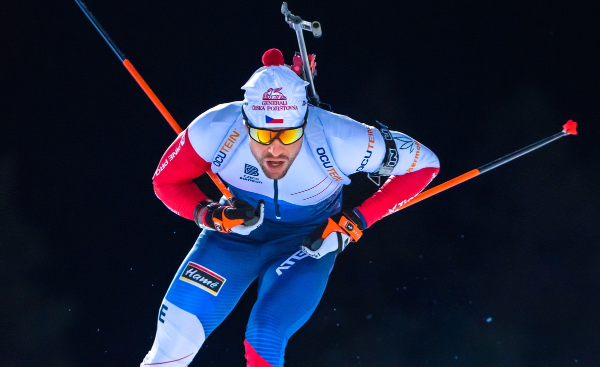 Michal Krčmář v kombinéze BRISK a čepici INVO